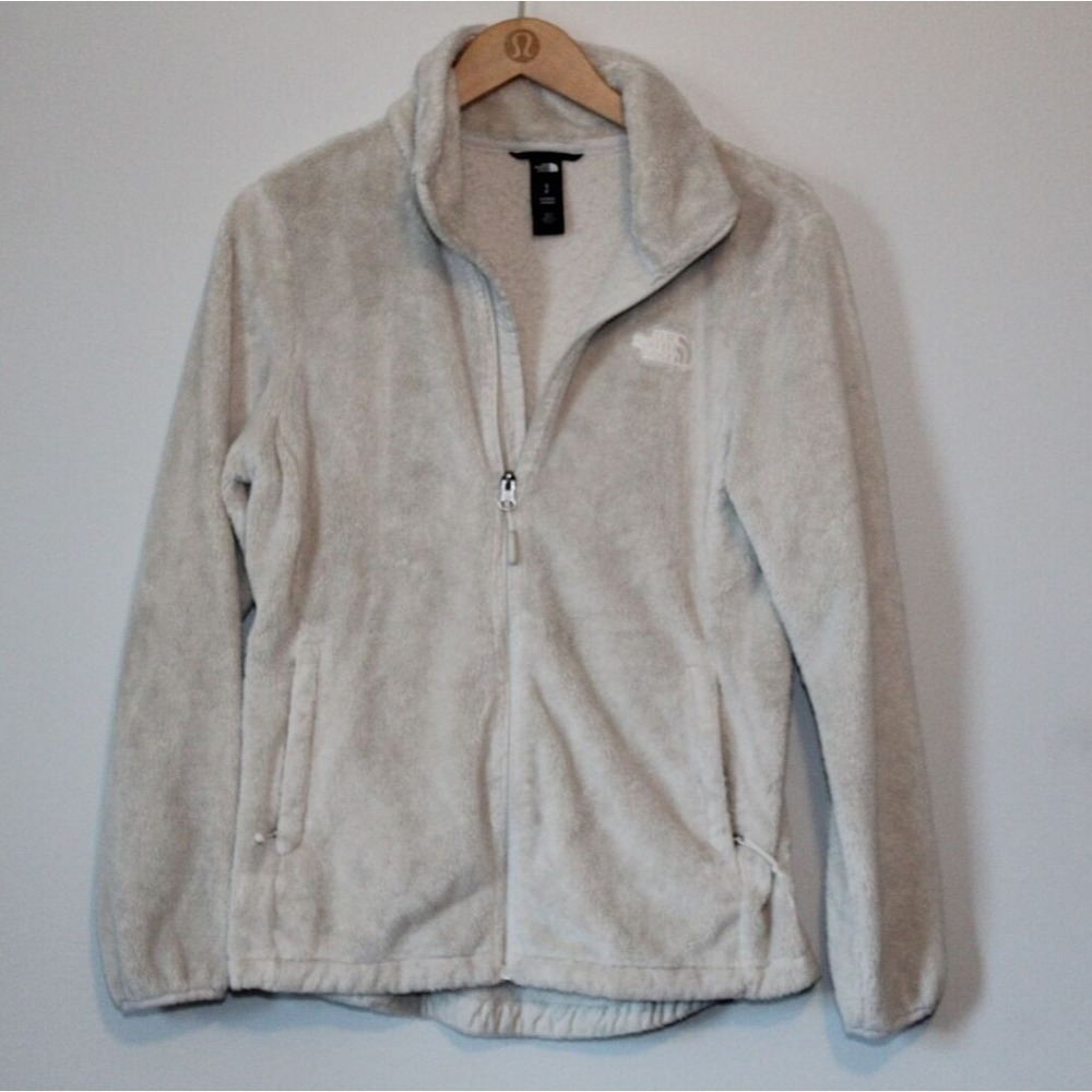 The North Face Osito Fleece Full Zip Jacket Cream Beige Small Cozy Sherpa Teddy - Picture 2 of 11